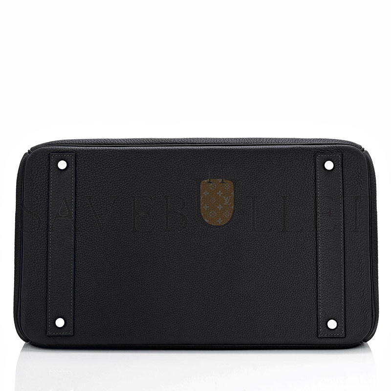 HERMÈS MASTER HAC BIRKIN 40 BLACK TOGO PALLADIUM BAG (40*38*24cm) 